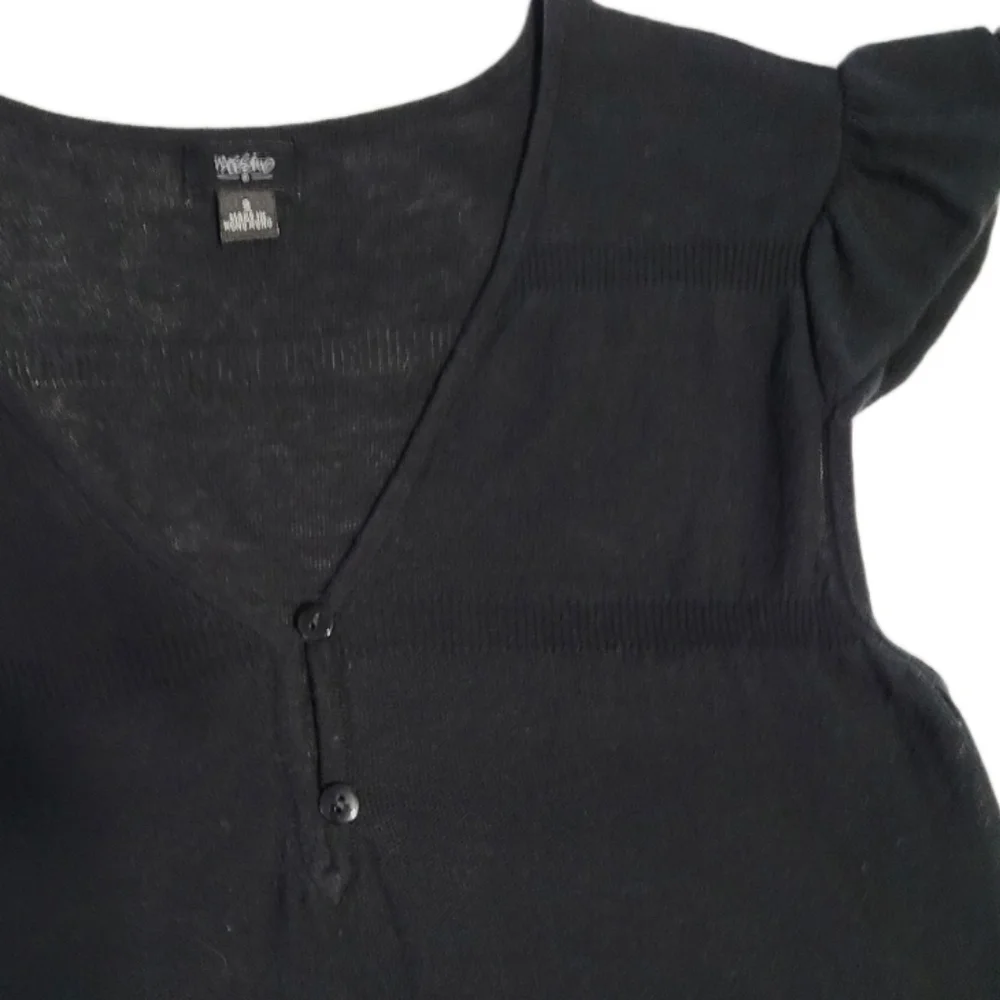 Mossimo Women's Vintage Size Small Fairy Grunge Top with Cap Sleeves Black